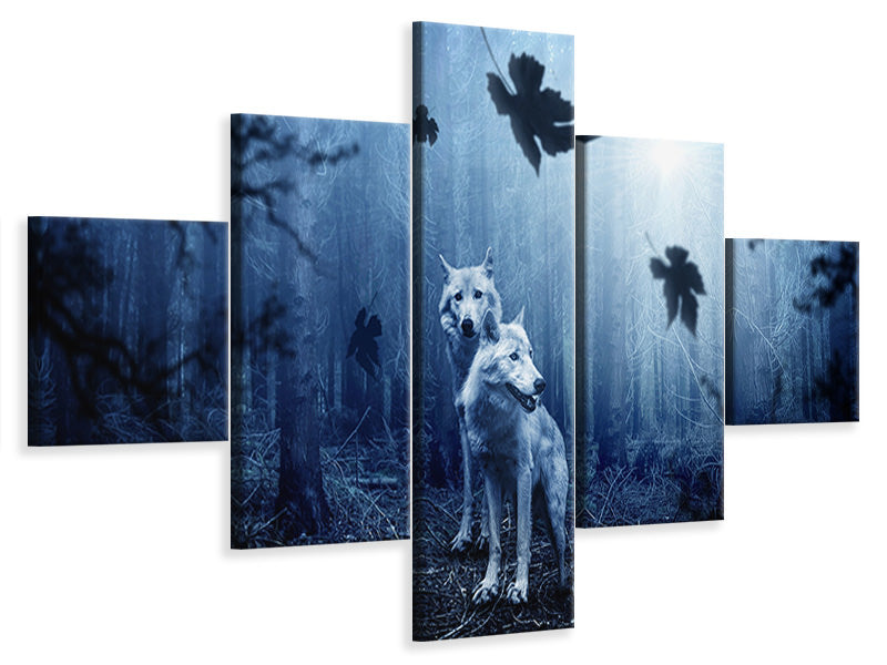 5-piece-canvas-print-wolf39s-couple