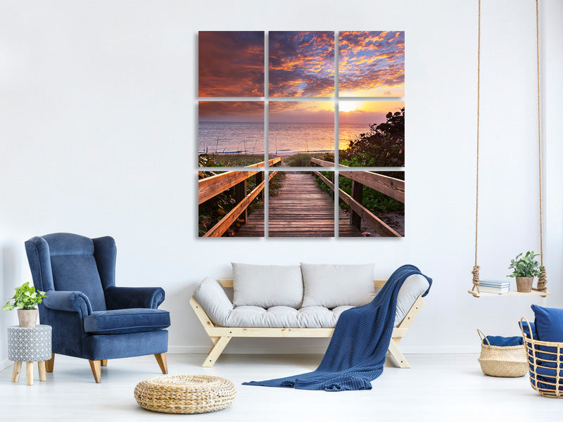 9-piece-canvas-print-beautiful-sunset