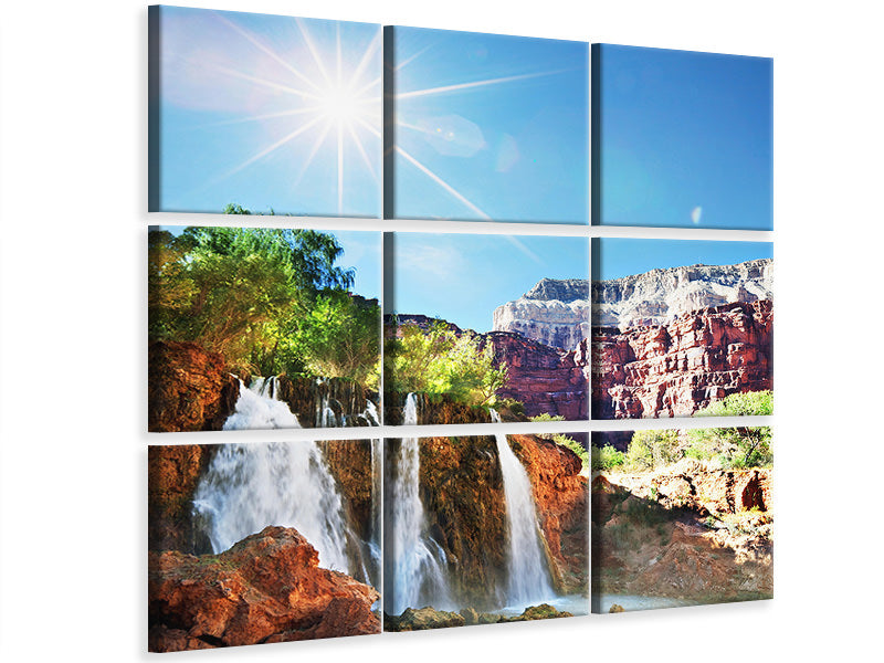 9-piece-canvas-print-fantastic-waterfall