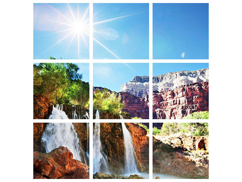 9-piece-canvas-print-fantastic-waterfall