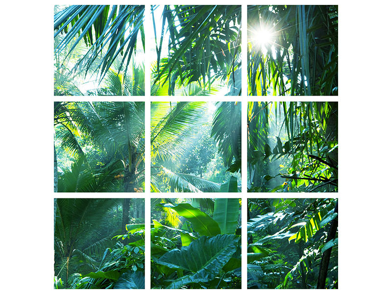 9-piece-canvas-print-in-tropical-forest