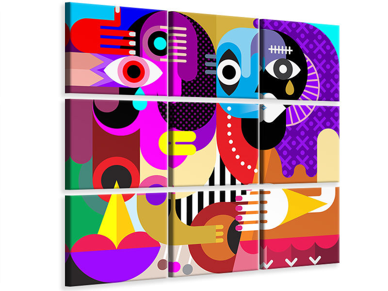 9-piece-canvas-print-modern-art-people