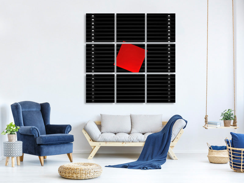 9-piece-canvas-print-red-on-black