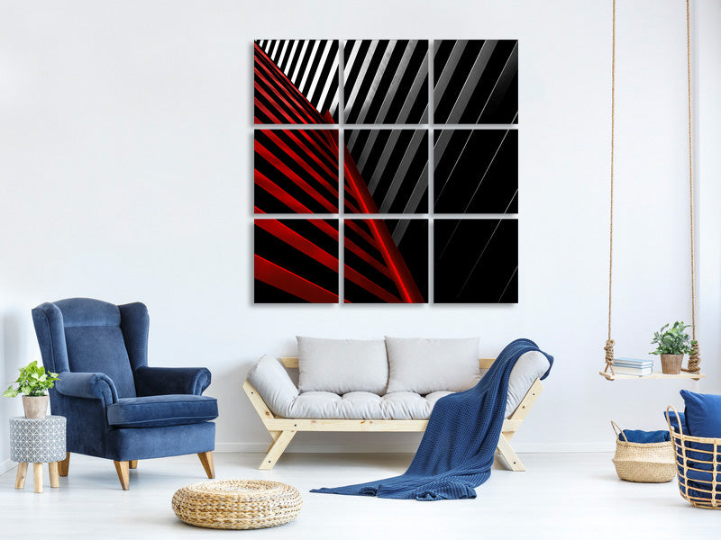 9-piece-canvas-print-silver-red