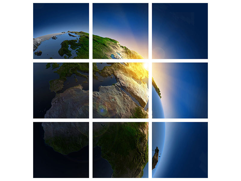 9-piece-canvas-print-sun-and-earth