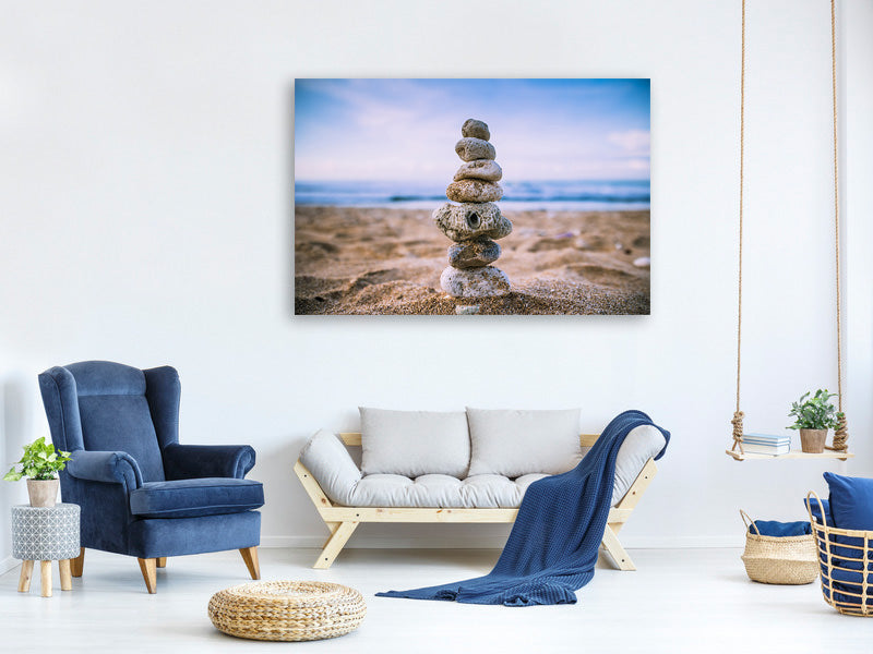 canvas-print-stone-pile-on-the-beach