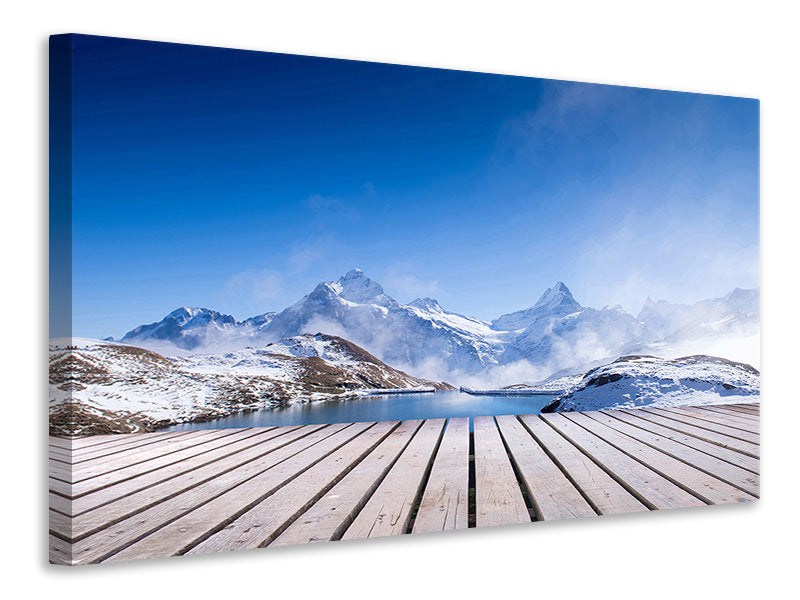 canvas-print-sundeck-at-the-swiss-mountain-lake