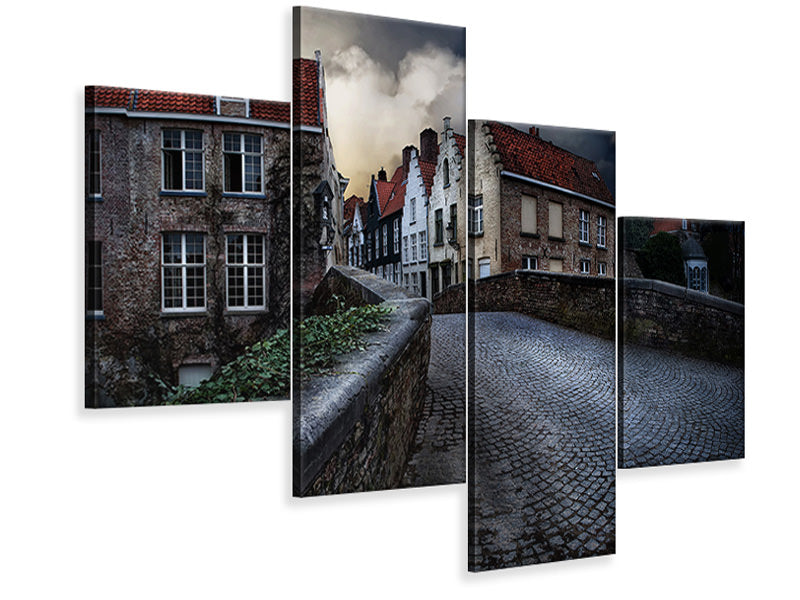 modern-4-piece-canvas-print-an-evening-in-bruges