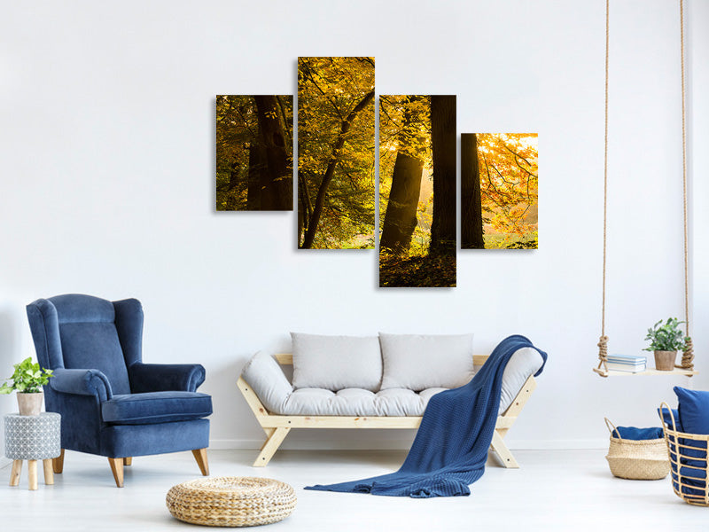 modern-4-piece-canvas-print-autumn-leaves