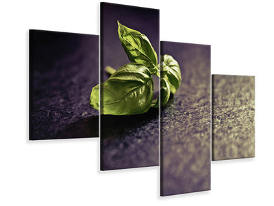 modern-4-piece-canvas-print-basil-leaves