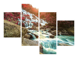 modern-4-piece-canvas-print-exotic-waterfall