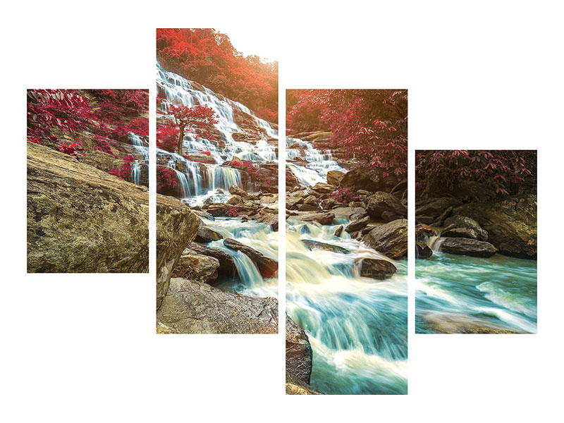 modern-4-piece-canvas-print-exotic-waterfall