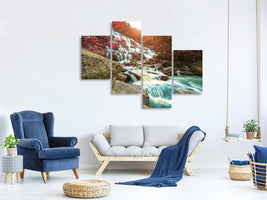 modern-4-piece-canvas-print-exotic-waterfall