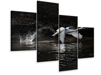 modern-4-piece-canvas-print-flying-swan