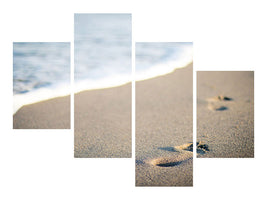 modern-4-piece-canvas-print-footprints-in-the-sand-on-the-beach