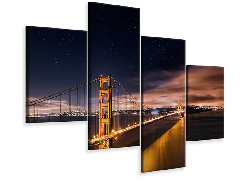 modern-4-piece-canvas-print-golden-gate-to-stars