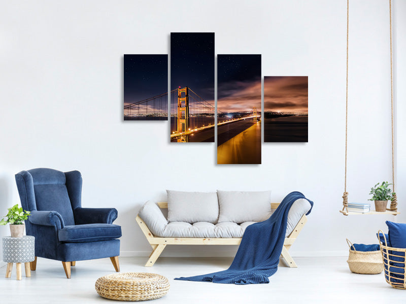 modern-4-piece-canvas-print-golden-gate-to-stars