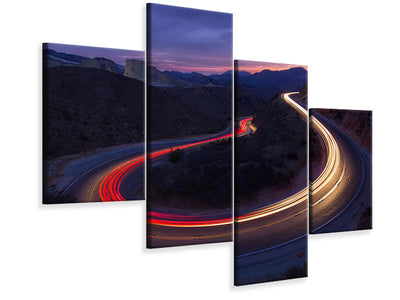 modern-4-piece-canvas-print-headlights-and-brake-lights