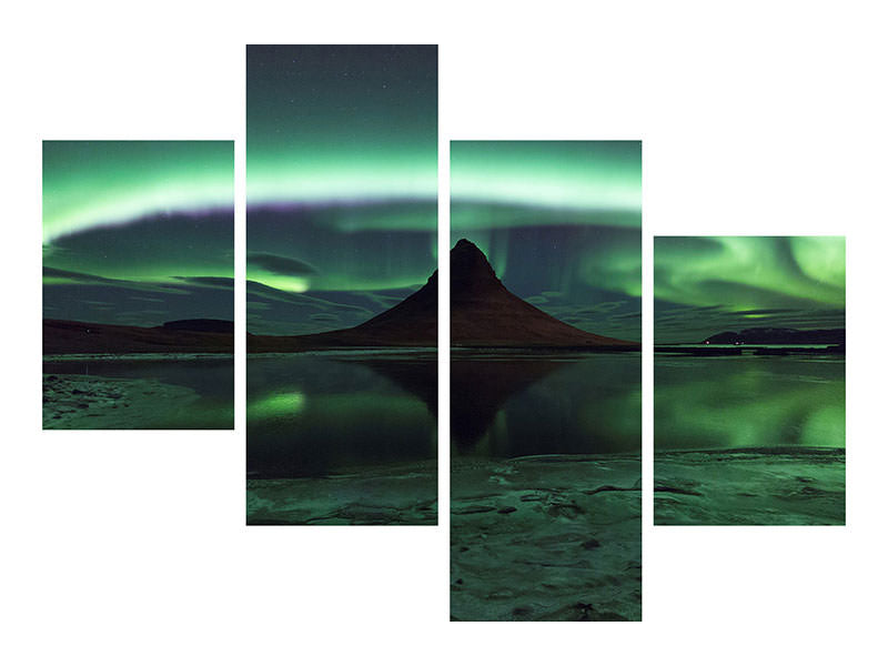 modern-4-piece-canvas-print-kirkjufell-aurora