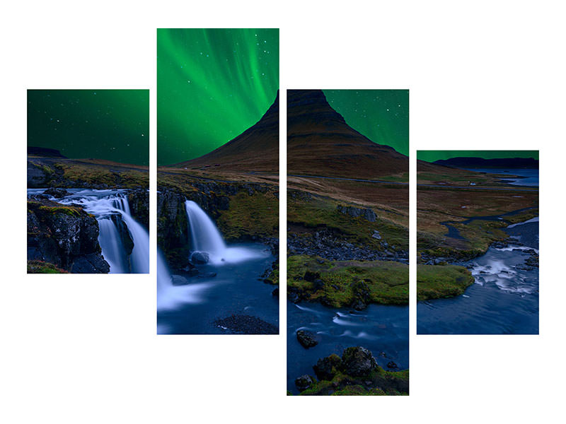 modern-4-piece-canvas-print-kirkjufell-under-a-boreal-green-sky