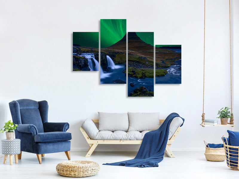 modern-4-piece-canvas-print-kirkjufell-under-a-boreal-green-sky