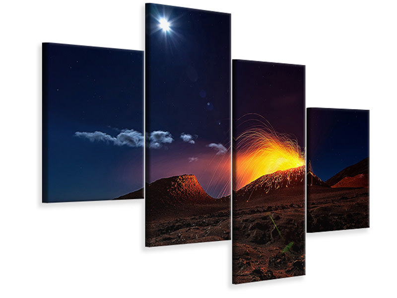 modern-4-piece-canvas-print-lava-flow-with-the-moon