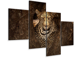 modern-4-piece-canvas-print-leopard-resting-on-a-tree-at-masai-mara