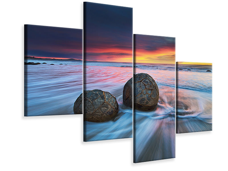 modern-4-piece-canvas-print-moeraki-boulders-ii