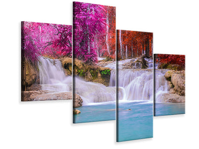 modern-4-piece-canvas-print-paradisiacal-waterfall