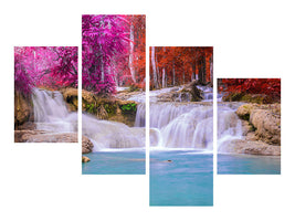 modern-4-piece-canvas-print-paradisiacal-waterfall