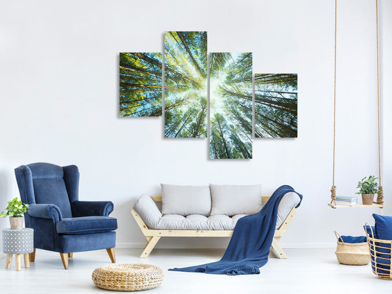 modern-4-piece-canvas-print-pine-forest