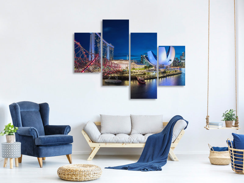 modern-4-piece-canvas-print-singapore-marina-bay-panorama