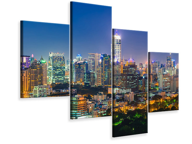 modern-4-piece-canvas-print-skyline-one-night-in-bangkok