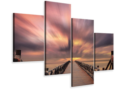 modern-4-piece-canvas-print-spectacular-sunset-on-the-bridge