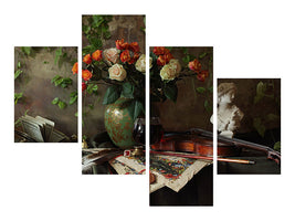 modern-4-piece-canvas-print-still-life-with-violin-and-flowers-iii