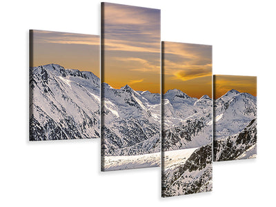 modern-4-piece-canvas-print-sunset-in-the-mountains