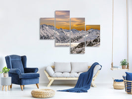 modern-4-piece-canvas-print-sunset-in-the-mountains