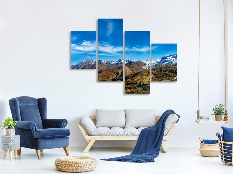 modern-4-piece-canvas-print-swiss-alps-in-spring