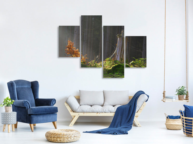 modern-4-piece-canvas-print-the-magic-in-the-forest