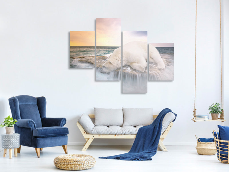 modern-4-piece-canvas-print-the-polar-bear-and-the-sea