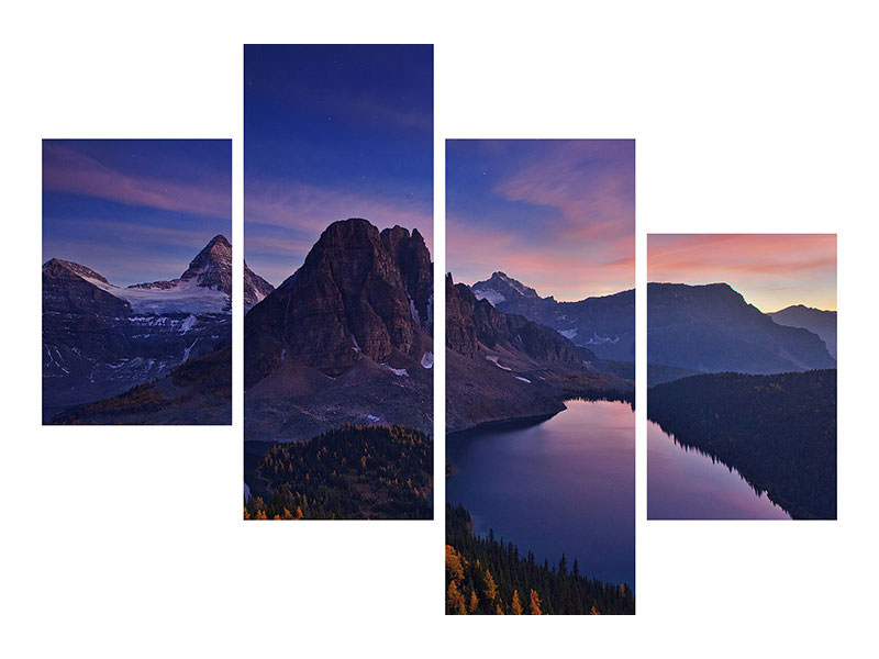 modern-4-piece-canvas-print-twilight-at-mount-assiniboine