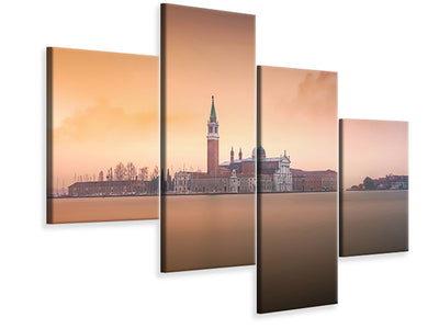 modern-4-piece-canvas-print-venice-pink-sunrise