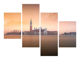 modern-4-piece-canvas-print-venice-pink-sunrise