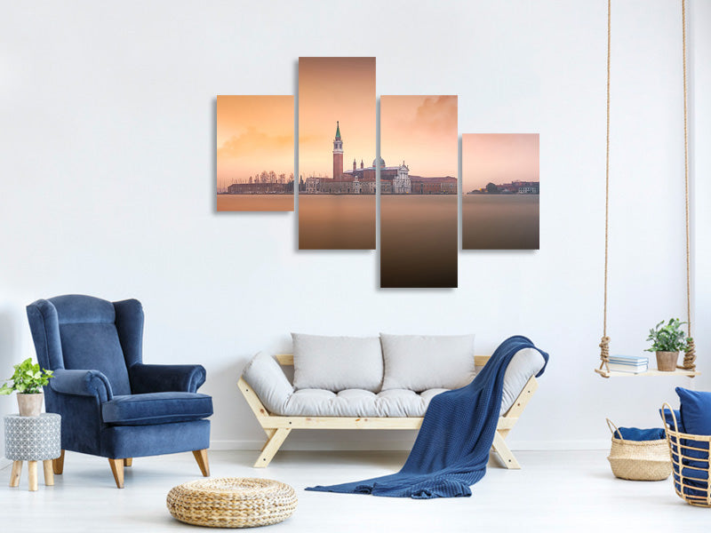 modern-4-piece-canvas-print-venice-pink-sunrise