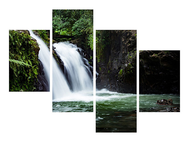 modern-4-piece-canvas-print-waterfall-in-the-evening-light