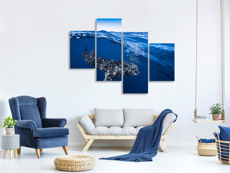 modern-4-piece-canvas-print-whale-shark-on-split-level