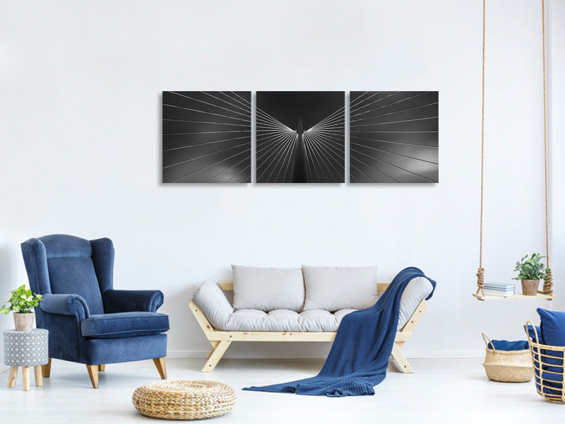 panoramic-3-piece-canvas-print-angel-in-black-and-white