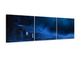 panoramic-3-piece-canvas-print-at-night-in-the-woods