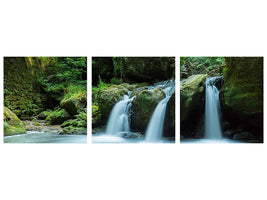 panoramic-3-piece-canvas-print-falling-water-in-the-wood