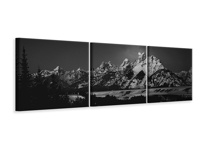 panoramic-3-piece-canvas-print-full-moon-sets-in-the-teton-mountain-range